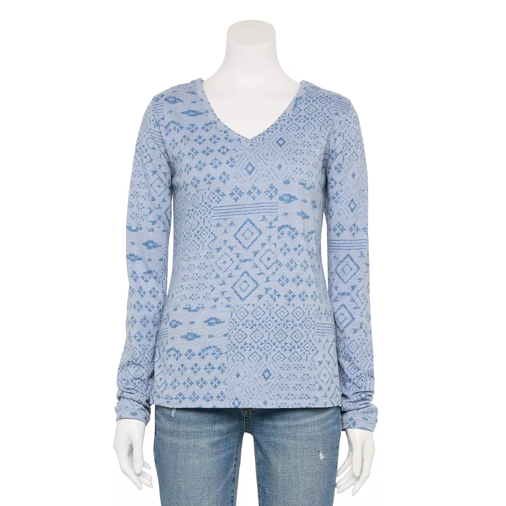 Women's Sonoma Goods For Life® Everyday Adaptive & Easy Dressing V-Neck Long Sleeve Top 4 Women's Sonoma Goods For Life® Everyday Adaptive & Easy Dressing V-Neck Long Sleeve Top - Image 2