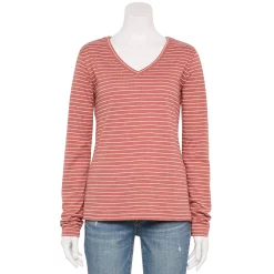Women's Sonoma Goods For Life® Everyday Adaptive & Easy Dressing V-Neck Long Sleeve Top 26 Women's Sonoma Goods For Life® Everyday Adaptive & Easy Dressing V-Neck Long Sleeve Top -Sonoma Clothing Store 5816145 Mauve Stripe