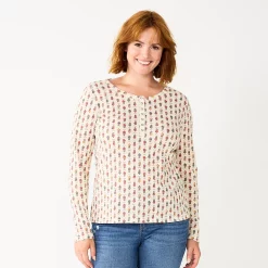 Women's Sonoma Goods For Life® Essential Henley Top 17 Women's Sonoma Goods For Life® Essential Henley Top -Sonoma Clothing Store 5816147 Cream Floral