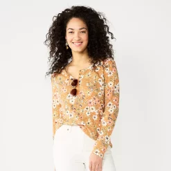 Women's Sonoma Goods For Life® Essential Henley Top 14 Women's Sonoma Goods For Life® Essential Henley Top -Sonoma Clothing Store 5816147 Gold Floral