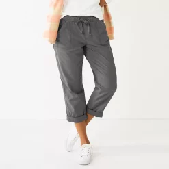 Women's Sonoma Goods For Life® Paperbag Waist Capri Pants -Sonoma Clothing Store 5817195 Dark Gray