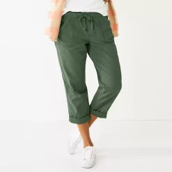 Women's Sonoma Goods For Life® Paperbag Waist Capri Pants -Sonoma Clothing Store 5817195 Olive Green