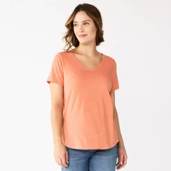 Women's Sonoma Goods For Life® Essential V-Neck Tee -Sonoma Clothing Store 5824995 Coral