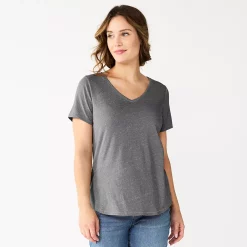 Women's Sonoma Goods For Life® Essential V-Neck Tee -Sonoma Clothing Store 5824995 Dark Gray