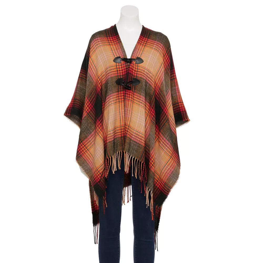 Women's Sonoma Goods For Life® Fireplace Plaid Topper with Toggles 3 Women's Sonoma Goods For Life® Fireplace Plaid Topper with Toggles