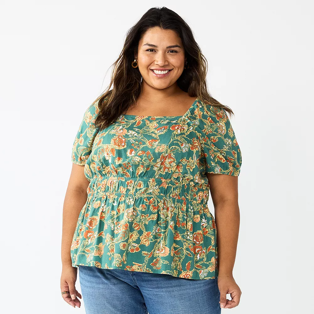 Plus Size Sonoma Goods For Life® Short Sleeve Squareneck Top 7 Plus Size Sonoma Goods For Life® Short Sleeve Squareneck Top - Image 5