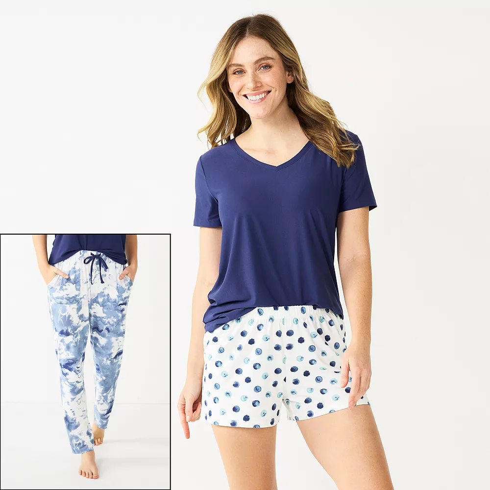 Women's Sonoma Goods For Life® 3-piece Pajama Top, Pajama Shorts & Pajama Pants Sleep Set 6 Women's Sonoma Goods For Life® 3-piece Pajama Top, Pajama Shorts & Pajama Pants Sleep Set - Image 4