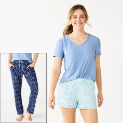 Women's Sonoma Goods For Life® 3-piece Pajama Top, Pajama Shorts & Pajama Pants Sleep Set 17 Women's Sonoma Goods For Life® 3-piece Pajama Top, Pajama Shorts & Pajama Pants Sleep Set -Sonoma Clothing Store 5879060 Navy Triangle Geo
