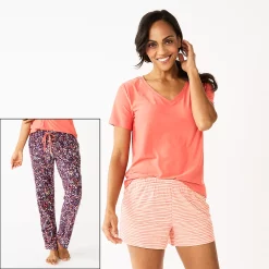 Women's Sonoma Goods For Life® 3-piece Pajama Top, Pajama Shorts & Pajama Pants Sleep Set 20 Women's Sonoma Goods For Life® 3-piece Pajama Top, Pajama Shorts & Pajama Pants Sleep Set -Sonoma Clothing Store 5879060 Plum Mila Ditsy