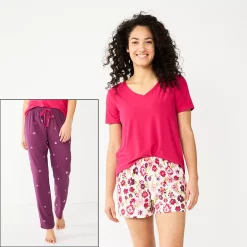 Women's Sonoma Goods For Life® 3-piece Pajama Top, Pajama Shorts & Pajama Pants Sleep Set 14 Women's Sonoma Goods For Life® 3-piece Pajama Top, Pajama Shorts & Pajama Pants Sleep Set -Sonoma Clothing Store 5879060 Purple Alice Floral