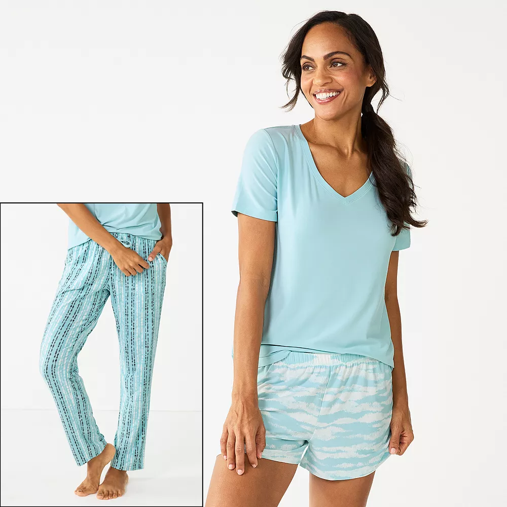 Women's Sonoma Goods For Life® 3-piece Pajama Top, Pajama Shorts & Pajama Pants Sleep Set 10 Women's Sonoma Goods For Life® 3-piece Pajama Top, Pajama Shorts & Pajama Pants Sleep Set - Image 8