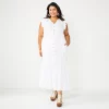 Plus Size Sonoma Goods For Life® Ruffle Sleeve Smocked Maxi Dress 2 Plus Size Sonoma Goods For Life® Ruffle Sleeve Smocked Maxi Dress -Sonoma Clothing Store 5921901 White