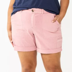 Plus Size Sonoma Goods For Life® Comfort Waist Utility Bermuda Shorts -Sonoma Clothing Store 5927089 Mauve