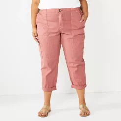 Plus Size Sonoma Goods For Life® Cargo Utility Capri Pants -Sonoma Clothing Store 5927176 Mauve