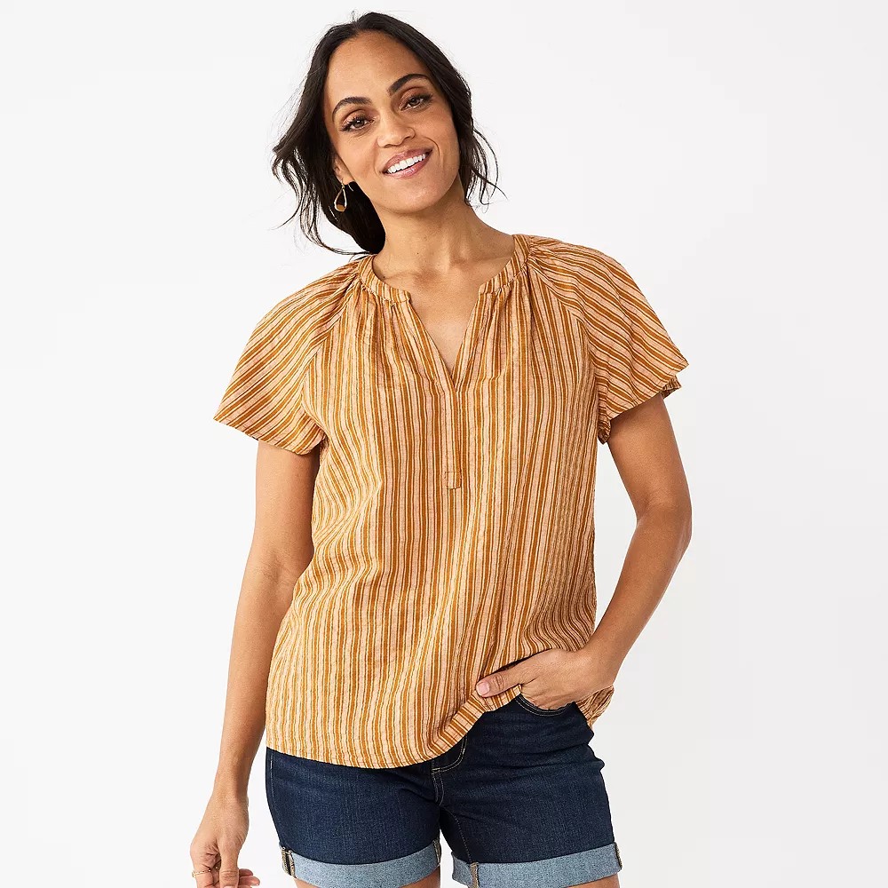 Women's Sonoma Goods For Life® Flutter Sleeve Y Neck Top 7 Women's Sonoma Goods For Life® Flutter Sleeve Y Neck Top - Image 5