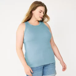 Plus Size Sonoma Goods For Life® High Neck Layering Tank 16 Plus Size Sonoma Goods For Life® High Neck Layering Tank -Sonoma Clothing Store 5955408 Sky Blue