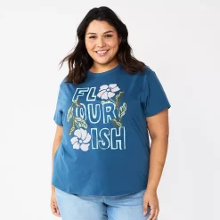 Plus Size Sonoma Goods For Life® Relaxed Graphic Tee -Sonoma Clothing Store 5988101 Blue Flourish