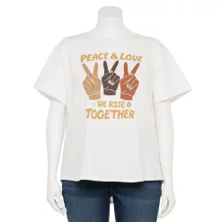 Plus Size Sonoma Goods For Life® Relaxed Graphic Tee -Sonoma Clothing Store 5988101 Ivory Peace