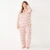 Plus Size Sonoma Goods For Life® Knit Pajama Shirt & Pajama Pants Sleep Set -Sonoma Clothing Store 6025544 Ivory4 Stitch Geo