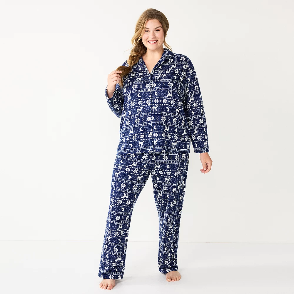 Plus Size Sonoma Goods For Life® Knit Pajama Shirt & Pajama Pants Sleep Set 4 Plus Size Sonoma Goods For Life® Knit Pajama Shirt & Pajama Pants Sleep Set - Image 2