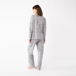 Women's Sonoma Goods For Life® Knit Pajama Shirt & Pajama Pants Sleep Set -Sonoma Clothing Store 6076381 ALT