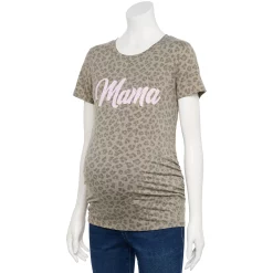 Maternity Sonoma Goods For Life® Fitted Crewneck Graphic Tee -Sonoma Clothing Store 6120299 Cheetah Mama