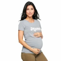 Maternity Sonoma Goods For Life® Fitted Crewneck Graphic Tee -Sonoma Clothing Store 6120299 Gray Mama