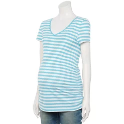 Maternity Sonoma Goods For Life® Essential V-Neck Tee -Sonoma Clothing Store 6120474 Blue White Stripe