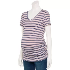 Maternity Sonoma Goods For Life® Essential V-Neck Tee -Sonoma Clothing Store 6120474 Multi Stripe