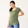 Maternity Sonoma Goods For Life® Essential V-Neck Tee -Sonoma Clothing Store 6120474 Olive Daisy