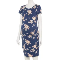 Maternity Sonoma Goods For Life® Everyday T-Shirt Dress -Sonoma Clothing Store 6120641 Navy Floral
