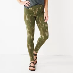 Women's Sonoma Goods For Life® Midrise Leggings -Sonoma Clothing Store 6120748 Olive Water Wash